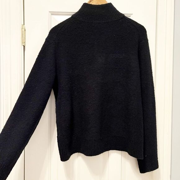 Jenni Kayne 1/2 Zip Sweater Black Size Medium Pullover Wool Blend - Picture 4 of 6